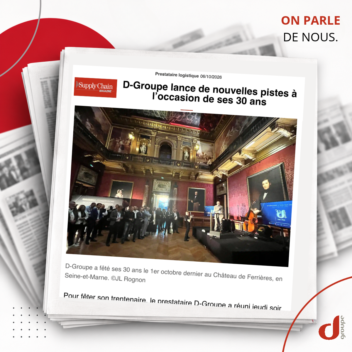 D-GROUPE dans Supply Chain Magazine : 30 ans d’expertise et de nouvelles ambitions pour l’avenir